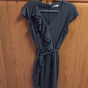 Calvin Klein size 10 olive green tie waist dress